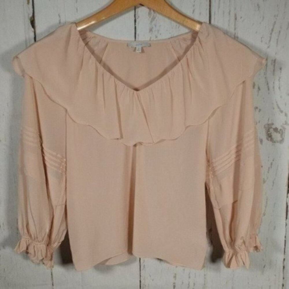 Joie Long Sleeve Ruffle Peasant Blouse xs Mint Condition